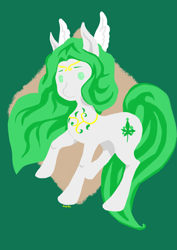 Size: 2507x3541 | Tagged: safe, artist:haodz, earth pony, pony, green background, simple background, solo