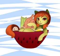 Size: 3112x2899 | Tagged: safe, artist:haodz, oc, oc only, pony, bowl, food, solo