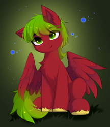 Size: 3680x4268 | Tagged: safe, artist:empress-twilight, oc, oc only, oc:ian, pegasus, pony, cheek fluff, chest fluff, commission, ear fluff, male, pegasus oc, sitting, smiling, solo, stallion, tail, unshorn fetlocks, wings, ych result