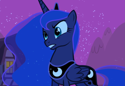 Size: 1565x1080 | Tagged: safe, screencap, princess luna, alicorn, pony, g4, luna eclipsed, my little pony: friendship is magic, season 2, concave belly, cropped, female, mare, slender, solo, standing, thin