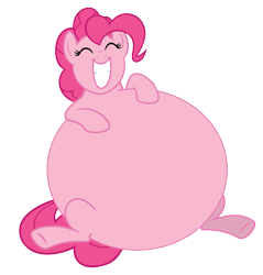 Size: 1113x1165 | Tagged: safe, artist:retroguy1990, pinkie pie, earth pony, g4, circle tool, female, simple background, smiling, solo, stuffed belly, transparent background