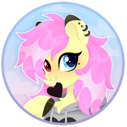 Size: 1920x1920 | Tagged: safe, artist:kabuvee, oc, oc only, pony, clothes, female, heterochromia, hoodie, mare, solo