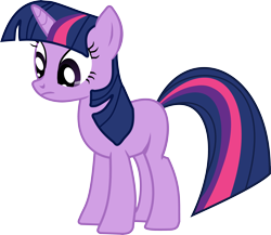 Size: 3782x3280 | Tagged: safe, artist:mysteriousflix, twilight sparkle, pony, unicorn, g4, my little pony: friendship is magic, too many pinkie pies, 2013, female, frown, horn, mare, missing cutie mark, simple background, solo, tail, transparent background, unicorn twilight, vector