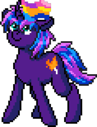 Size: 1180x1540 | Tagged: safe, artist:tihan, oc, oc only, oc:tihan, pony, unicorn, g4, digital art, female, flag, horn, manepxls, mare, pansexual pride flag, pixel art, pride, pride flag, pxls.space, simple background, solo, transparent background