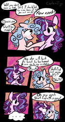 Size: 1098x2048 | Tagged: safe, artist:captainzigo, cozy glow, princess flurry heart, alicorn, pegasus, pony, g4, comic, dialogue, duo, duo female, female, lesbian, mare, older, older flurry heart, ship:cozyheart, shipping, speech bubble