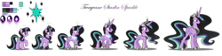 Size: 8989x2301 | Tagged: safe, artist:alinamandarina, artist:lunerymish, oc, oc only, oc:twivine sparkle, alicorn, pony, g4, age progression, base used, concave belly, crown, female, height difference, hoof shoes, jewelry, mare, older, peytral, physique difference, princess shoes, regalia, simple background, slender, solo, tall, thin, transparent background