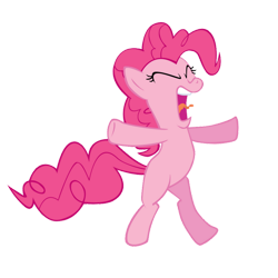 Size: 900x900 | Tagged: safe, artist:vanessacake, pinkie pie, earth pony, pony, g4, it's about time, bipedal, eyes closed, female, mare, missing cutie mark, screaming, simple background, solo, transparent background, vector, wavy tongue