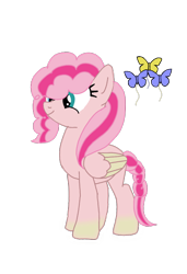 Size: 640x936 | Tagged: safe, artist:an_anonymous_anime, oc, oc only, pegasus, pony, g4, base used, colored wings, cutie mark, female, folded wings, fusion, fusion:flutterpie, fusion:fluttershy, fusion:pinkie pie, gradient hooves, pegasus oc, simple background, smiling, solo, transparent background, wings