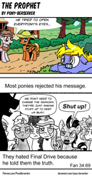 Size: 1200x2321 | Tagged: safe, artist:pony-berserker, oc, earth pony, pegasus, pony, unicorn, chick tract, horn, most people rejected his message, swirly eyes