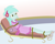 Size: 2500x2000 | Tagged: safe, artist:nie-martw-sie-o-mnie, part of a set, lyra heartstrings, human, equestria girls, g4, bathrobe, bondage, breasts, cleavage, clothes, feather, feet, foot tickling, hairband, robe, rope, rope bondage, solo, spa, tickling, tied down