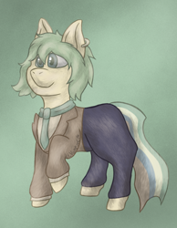 Size: 1550x2000 | Tagged: safe, artist:lil_vampirecj, oc, oc only, earth pony, pony, artfight, artfight 2024, artfight attack, clip studio paint, clothes, digital art, ear piercing, earring, jewelry, necktie, piercing