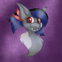 Size: 1500x1500 | Tagged: safe, artist:lil_vampirecj, oc, oc only, bat pony, pony, artfight, artfight 2024, artfight attack, bust, clip studio paint, digital art, fangs, looking at you, portrait, solo