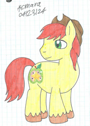 Size: 827x1164 | Tagged: safe, artist:cmara, bright mac, g4, graph paper, male, solo, stallion, traditional art