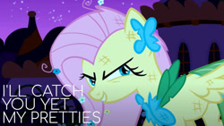 Size: 1280x720 | Tagged: safe, edit, edited screencap, editor:quoterific, screencap, fluttershy, pegasus, pony, g4, season 1, the best night ever, clothes, dress, female, gala dress, mare, messy mane