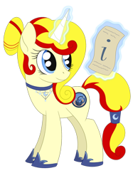 Size: 337x450 | Tagged: safe, artist:dyonys, oc, oc only, oc:miss libussa, pony, unicorn, g4, ambassador, female, female oc, glowing, glowing horn, hair bun, hoof shoes, horn, implied princess luna, info, levitation, magic, mare, mare oc, moon, simple background, solo, telekinesis, transparent background, unicorn oc