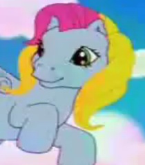 Size: 210x240 | Tagged: safe, screencap, thistle whistle, pegasus, pony, friends are never far away, g3, closed mouth, cropped, cute, female, flying, hooves, mare, picture for breezies, sky, smiling, solo, thistle whistle can fly, thistlebetes