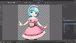 Size: 1920x1080 | Tagged: safe, artist:jdan-s, coco pommel, human, g4, carole and tuesday, clothes, cocobetes, cute, dress, female, humanized, krita, linux, looking at you, screenshots, solo, wip