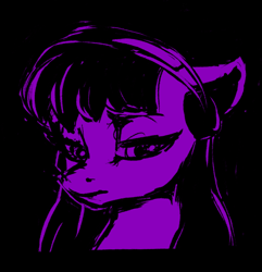 Size: 742x771 | Tagged: safe, artist:escapist, octavia melody, earth pony, pony, g4, black background, headphones, simple background