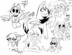 Size: 2879x2227 | Tagged: safe, artist:cheddart, oc, oc:cheddart, pegasus, pegasus oc, sketch, sketch dump