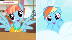 Size: 1192x670 | Tagged: safe, edit, edited screencap, screencap, rainbow dash, windy whistles, pegasus, pony, friendship is magic, g4, parental glideance, cute, dashabetes, duo, duo female, episode needed, female, like mother like daughter, like parent like child, mother and child, mother and daughter, windybetes