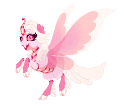 Size: 4400x3900 | Tagged: safe, artist:gigason, oc, oc only, oc:zelus, changedling, changeling, absurd resolution, adoptable, changedling oc, changeling oc, cloven hooves, coat markings, colored belly, colored ears, colored eyebrows, colored eyelashes, colored fetlocks, colored hooves, colored horn, colored sclera, colored wings, curved horn, ear fluff, eye clipping through hair, eye markings, facial markings, fangs, feathered fetlocks, gradient hooves, hooves, horn, leg markings, long mane, long tail, looking back, magenta eyelashes, obtrusive watermark, open mouth, open smile, pink body, pink changeling, pink eyes, pink hooves, pink mane, pink sclera, pink tail, rearing, sharp teeth, shiny belly, shiny hooves, shiny horn, simple background, slit pupils, smiling, socks (coat markings), solo, spread wings, striped horn, tail, teeth, thick eyelashes, three quarter view, three toned hooves, transparent background, transparent wings, wall of tags, watermark, white pupils, wings