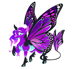 Size: 3941x3717 | Tagged: safe, artist:gigason, oc, oc only, oc:glow wing, changedling, changeling, adoptable, barbs, black hooves, blue eyes, blue pupils, blue sclera, butterfly tail, butterfly wings, changedling oc, changeling oc, coat markings, colored belly, colored eyebrows, colored eyelashes, colored hooves, colored horn, colored pinnae, colored pupils, colored sclera, curved horn, ear fluff, eye markings, eyelashes, facial markings, female, female oc, frown, gradient legs, high res, hooves, horn, long mane, looking back, multicolored tail, obtrusive watermark, purple body, raised hoof, raised leg, rule 63, saturated, shiny belly, shiny hooves, simple background, small horn, snip (coat marking), socks (coat markings), solo, spread wings, standing on two hooves, tail, thick eyelashes, thin tail, three quarter view, three toned mane, transparent background, unique tail, wall of tags, watermark, wavy mane, white eyelashes, white mane, wings