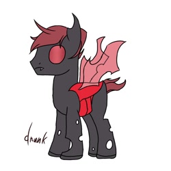 Size: 768x768 | Tagged: artist needed, safe, oc, oc only, oc:calhoun, changeling, pony, male, red changeling, simple background, solo, white background