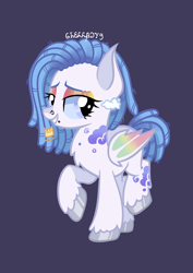 Size: 2480x3508 | Tagged: safe, artist:6hellboy9, oc, oc only, pegasus, pony, blue background, cute, simple background, solo