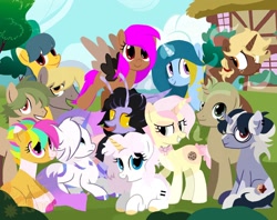 Size: 1280x1012 | Tagged: source needed, safe, artist:klaus, oc, oc:kesha, pony, cute, group