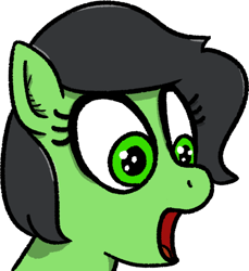 Size: 522x570 | Tagged: safe, artist:wren, oc, oc only, oc:filly anon, pony, female, filly, foal, gasp, gasping, simple background, solo, surprised, transparent background