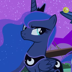 Size: 1080x1080 | Tagged: safe, screencap, princess luna, alicorn, pony, g4, luna eclipsed, season 2, concave belly, cropped, female, mare, slender, solo, standing, thin