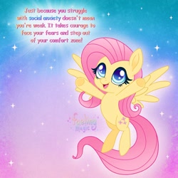 Size: 1500x1500 | Tagged: safe, artist:faelingmagic, fluttershy, pegasus, pony, g4, female, mare, positive message, positive ponies, solo