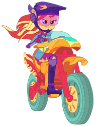 Size: 2928x3724 | Tagged: safe, artist:gmaplay, sunset shimmer, human, equestria girls, g4, my little pony equestria girls: friendship games, boots, clothes, friendship games motocross outfit, friendship games outfit, gloves, helmet, motocross outfit, motorcross, motorcycle, motorcycle outfit, shoes, simple background, solo, transparent background, tri-cross relay outfit