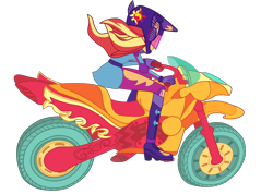 Size: 4192x2984 | Tagged: safe, artist:gmaplay, sunset shimmer, human, equestria girls, g4, my little pony equestria girls: friendship games, boots, clothes, friendship games motocross outfit, friendship games outfit, gloves, helmet, motocross outfit, motorcross, motorcycle, motorcycle outfit, shoes, simple background, solo, transparent background, tri-cross relay outfit