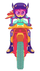 Size: 2400x4221 | Tagged: safe, artist:gmaplay, sunset shimmer, human, equestria girls, g4, my little pony equestria girls: friendship games, boots, clothes, friendship games motocross outfit, friendship games outfit, gloves, helmet, motocross outfit, motorcross, motorcycle, motorcycle outfit, shoes, simple background, solo, transparent background, tri-cross relay outfit