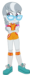 Size: 1101x2662 | Tagged: safe, alternate version, artist:gmaplay, gameloft, silver spoon, human, equestria girls, g4, clothes, female, glasses, simple background, solo, transparent background