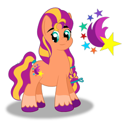 Size: 1415x1432 | Tagged: safe, artist:kosmiktym, sunny starscout, earth pony, pony, g5, braid, coat markings, female, looking down, mare, redesign, simple background, smiling, socks (coat markings), solo, tail, transparent background, two toned mane, two toned tail, unshorn fetlocks