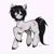 Size: 2094x2103 | Tagged: safe, artist:nikolaihyde, oc, oc only, earth pony, pony, black collar, black mane, black tail, collar, cross, cross necklace, earth pony oc, full body, goth, gray coat, jewelry, necklace, simple background, solo, spiked collar, tail, white background