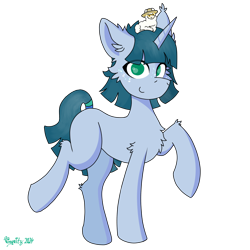 Size: 3072x3072 | Tagged: safe, artist:vinyvitz, oc, oc only, oc:emerald, alpaca, unicorn, bipedal, cheek fluff, chest fluff, ear fluff, female, fluffy, glitter, hat, horn, looking at you, makeup, raised hoof, raised hooves, raised leg, simple background, solo, sunglasses, tail, tail band, transparent background