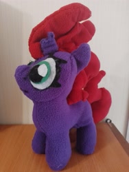 Size: 3000x4000 | Tagged: safe, artist:jbond, fizzlepop berrytwist, tempest shadow, pony, unicorn, g4, broken horn, female, handmade, horn, irl, mare, photo, photography, plushie, solo