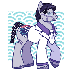 Size: 1280x1280 | Tagged: safe, artist:hirohi, earth pony, pony, anime, crossover, glasses, grappler baki, kaoru hanayama, male, passepartout, ponified, scar, solo, stallion