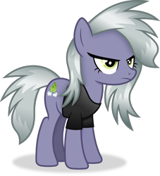 Size: 3152x3467 | Tagged: safe, artist:anime-equestria, limestone pie, earth pony, pony, g4, alternate hairstyle, annoyed, clothes, female, high res, limestone pie is not amused, mare, morning ponies, shirt, simple background, solo, tomboy, transparent background, unamused, vector