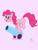 Size: 1620x2160 | Tagged: safe, artist:funnypancake, pinkie pie, earth pony, g4, female, party cannon, pink background, simple background, solo