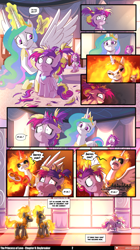 Size: 3541x6323 | Tagged: safe, artist:asura-00, artist:lummh, daybreaker, princess cadance, princess celestia, rarity, vidala swoon, alicorn, earth pony, pony, unicorn, comic:the princess of love, g4, absurd file size, absurd resolution, alternate hairstyle, canterlot castle, chess, chess piece, chessboard, comic, dialogue, female, fiery mane, fiery tail, filly, filly cadance, fire, foal, horn, imagine spot, levitation, magic, male, messy mane, pinpoint eyes, plate, royal guard, scissors, scone, speech bubble, stallion, telekinesis, young cadance, younger