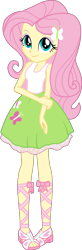 Size: 1630x4975 | Tagged: safe, artist:octosquish7260, fluttershy, human, equestria girls, g4, bare shoulders, clad feet, clothes, feet, female, fluttershy's skirt, looking at you, sandals, shirt, shoes, simple background, skinny, skirt, sleeveless, smiling, smiling at you, solo, standing, tank top, thin, transparent background