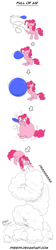 Size: 1087x4817 | Tagged: safe, artist:pheeph, pinkie pie, earth pony, pony, g4, balloon, balloonie pie, blowback, blowing, blowing up balloons, cartoon physics, comic, deflation, eyes closed, female, flying, inflating, inflation, mare, old master q, parody, pinkie being pinkie, pinkie physics