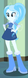 Size: 662x1798 | Tagged: safe, artist:lorenacarrizo18, oc, oc:fionna, human, equestria girls, g4, blue, blue eyes, blue eyeshadow, blue hair, boots, clothes, equestria girls oc, equestria girls-ified, eyeshadow, high heel boots, makeup, ponytail, shirt, shoes, skirt, solo