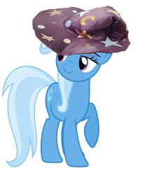 Size: 1078x1244 | Tagged: safe, edit, vector edit, trixie, pony, unicorn, g4, female, giant hat, hat, horn, mare, overcompensation, proud, raised hoof, simple background, smiling, smug, solo, transparent background, vector