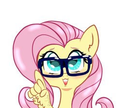 Size: 1870x1665 | Tagged: safe, artist:flutterbug18, fluttershy, pegasus, pony, g4, cute, feather fingers, female, glasses, mare, shyabetes, simple background, solo, white background, wing hands, wings