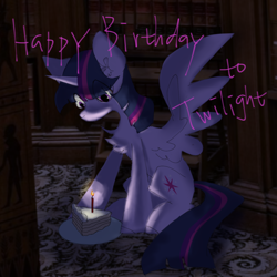 Size: 1080x1080 | Tagged: safe, artist:咸茶吾良夜, twilight sparkle, g4, birthday